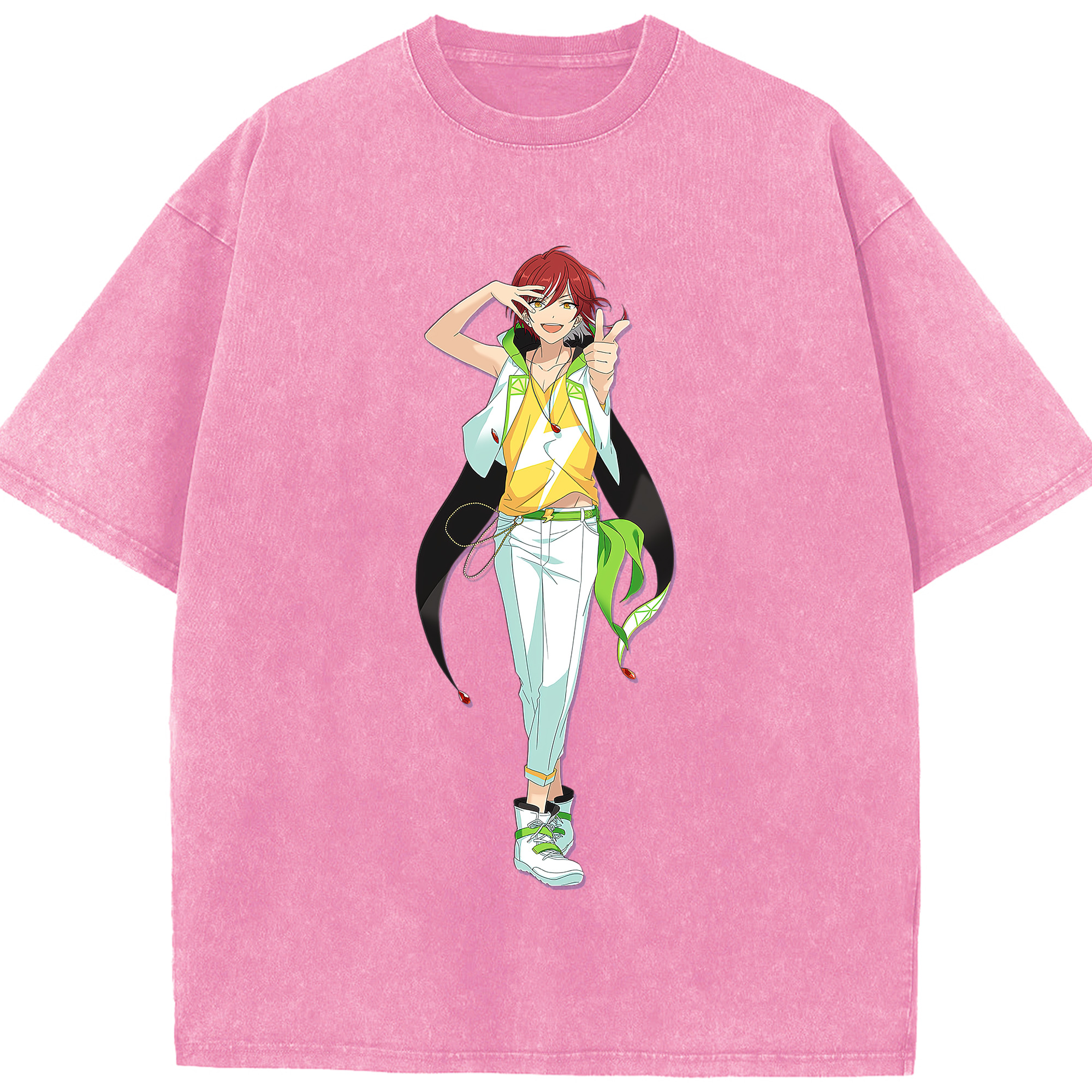 （画像用） あんさんぶるスターズ! Ensemble Stars 綿100% ヴィンテージ風 半袖Tシャツ（フロントプリント）